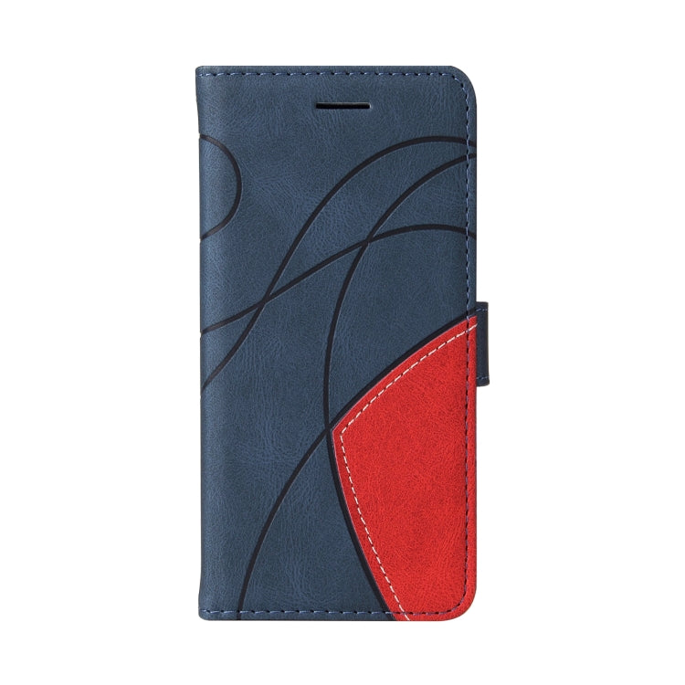 For Samsung Galaxy Note20 Dual-color Splicing Horizontal Flip PU Leather Case with Holder & Card Slots & Wallet(Blue) - free shipping - PMC TechLife - Order now!