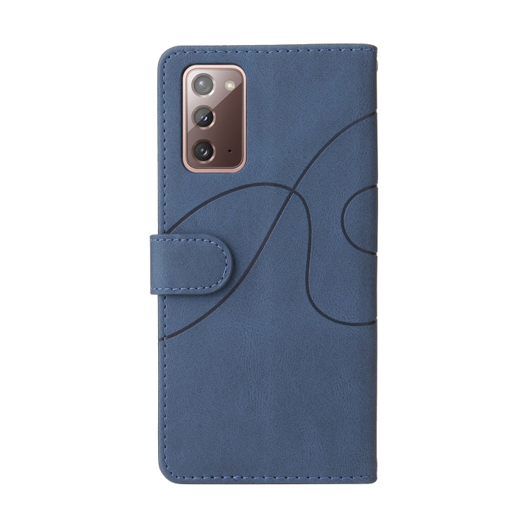For Samsung Galaxy Note20 Dual-color Splicing Horizontal Flip PU Leather Case with Holder & Card Slots & Wallet(Blue) - free shipping - PMC TechLife - Order now!