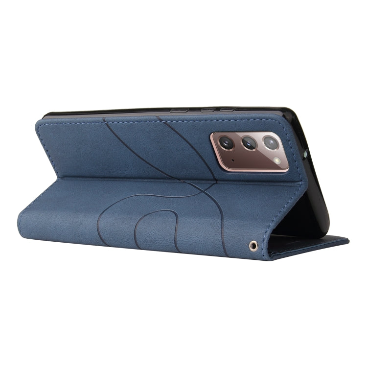 For Samsung Galaxy Note20 Dual-color Splicing Horizontal Flip PU Leather Case with Holder & Card Slots & Wallet(Blue) - free shipping - PMC TechLife - Order now!