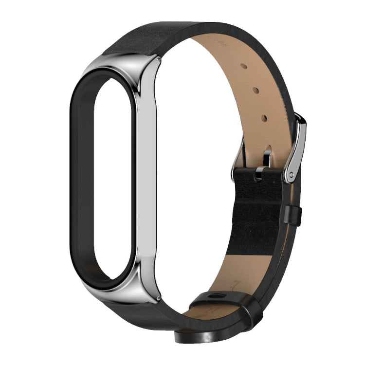 For Xiaomi Mi Band 6 / 5 / 4 / 3 Mijobs CS Microfiber Leather Watch Band(Black + Silver) - free shipping - PMC TechLife - Order now!