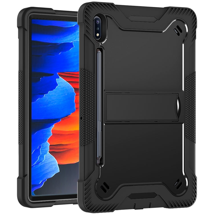 For Samsung Galaxy Tab S8 / Galaxy Tab S7 Silicone + PC Shockproof Protective Case with Holder(Black) - free shipping - PMC TechLife - Order now!