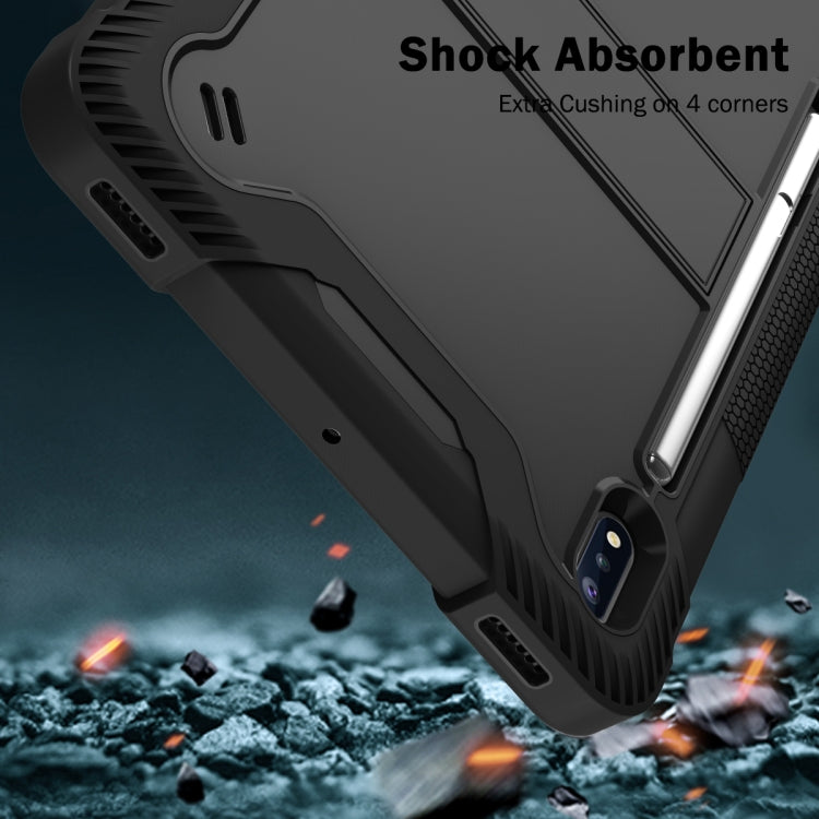 For Samsung Galaxy Tab S8 / Galaxy Tab S7 Silicone + PC Shockproof Protective Case with Holder(Black) - free shipping - PMC TechLife - Order now!
