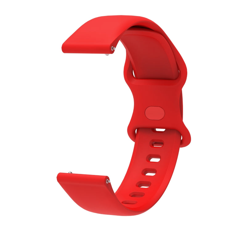 20mm For Amazfit GTS4 / GTS4 mini / GTS3 Universal Inner Back Buckle Perforation Silicone Watch Band(Red) - Watch Bands by MIJOBS | Online Shopping South Africa | PMC TechLife | Buy Now Pay Later Mobicred