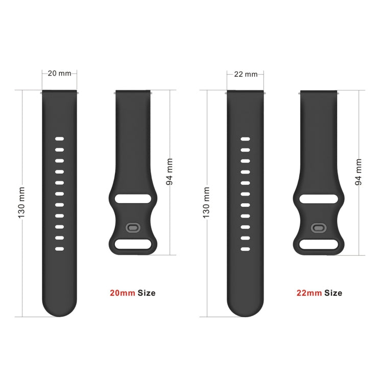 20mm For Amazfit GTS4 / GTS4 mini / GTS3 Universal Inner Back Buckle Perforation Silicone Watch Band(Grey) - Watch Bands by MIJOBS | Online Shopping South Africa | PMC TechLife | Buy Now Pay Later Mobicred
