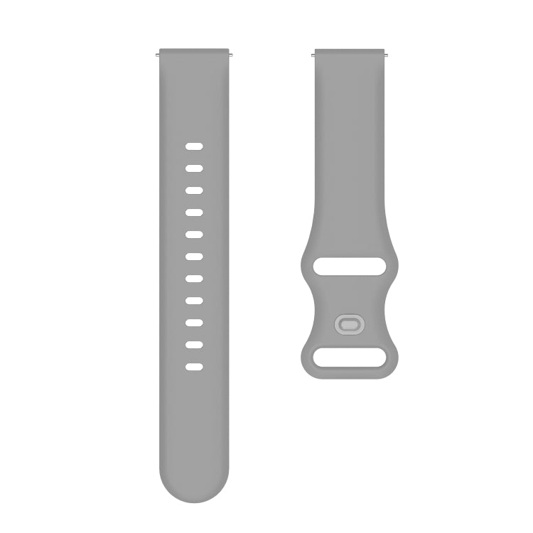 22mm For Xiaomi Haylou RT RS3 LS04 / LS05S Universal Inner Back Buckle Perforation Silicone Watch Band(Grey) - Watch Bands by MIJOBS | Online Shopping South Africa | PMC TechLife | Buy Now Pay Later Mobicred