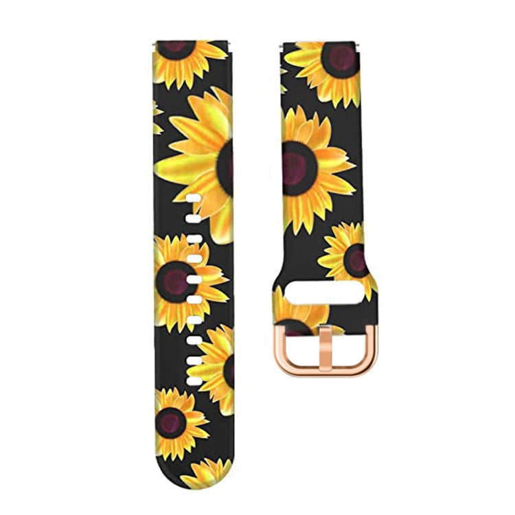 For Xiaomi Haylou LS01 Silicone Printing Watch Band(Black Sunflower) - Watch Bands by MIJOBS | Online Shopping South Africa | PMC TechLife | Buy Now Pay Later Mobicred