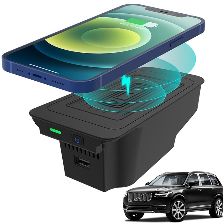 Car Qi Standard Wireless Charger 10W Quick Charging for Volvo S60 2019-2021, Left and Right Driving - Wireless Charging Pads by PMC Jewellery | Online Shopping South Africa | PMC Jewellery