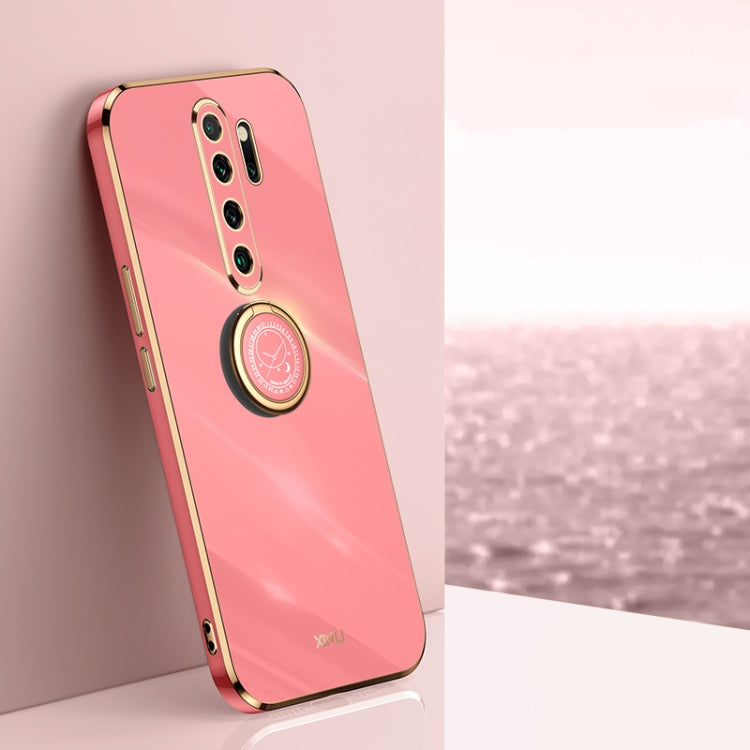 For Xiaomi Redmi Note 8 Pro XINLI Straight Edge 6D Electroplate TPU Phone Case with Ring Holder(Hawthorn Red) - Xiaomi Cases by XINLI | Online Shopping South Africa | PMC TechLife | Buy Now Pay Later Mobicred