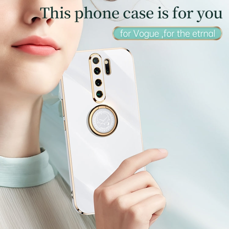 For Xiaomi Redmi Note 8 Pro XINLI Straight Edge 6D Electroplate TPU Phone Case with Ring Holder(Hawthorn Red) - Xiaomi Cases by XINLI | Online Shopping South Africa | PMC TechLife | Buy Now Pay Later Mobicred