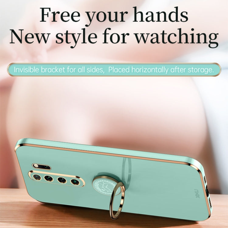 For Xiaomi Redmi Note 8 Pro XINLI Straight Edge 6D Electroplate TPU Phone Case with Ring Holder(Hawthorn Red) - Xiaomi Cases by XINLI | Online Shopping South Africa | PMC TechLife | Buy Now Pay Later Mobicred