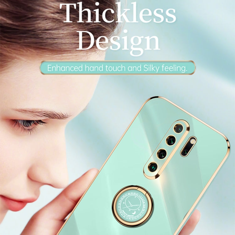 For Xiaomi Redmi Note 8 Pro XINLI Straight Edge 6D Electroplate TPU Phone Case with Ring Holder(Hawthorn Red) - Xiaomi Cases by XINLI | Online Shopping South Africa | PMC TechLife | Buy Now Pay Later Mobicred