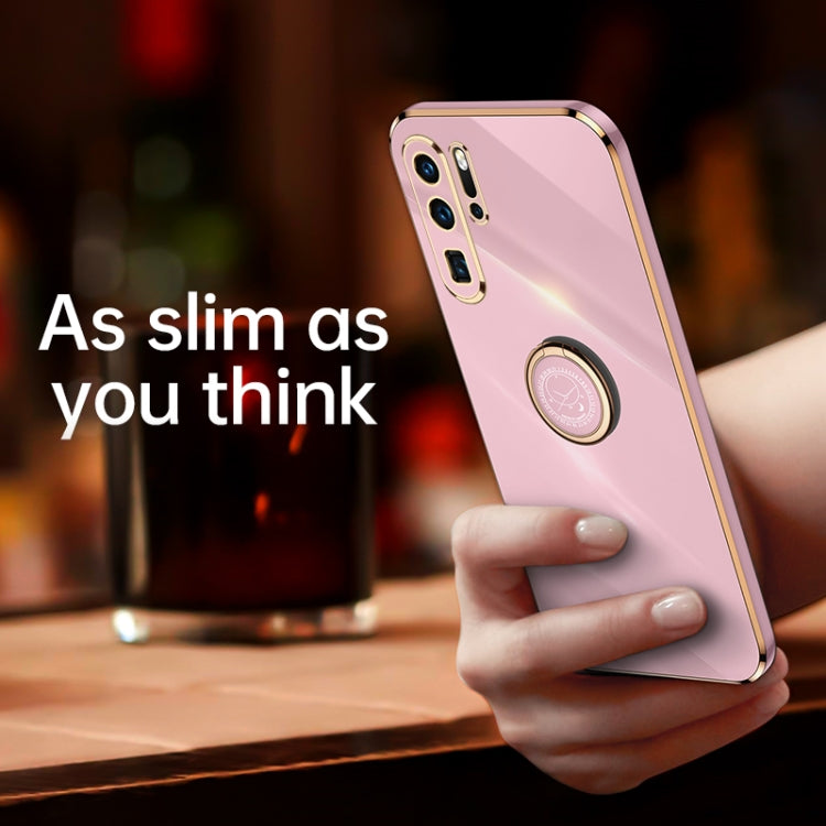 For Huawei P30 Pro XINLI Straight Edge 6D Electroplate TPU Phone Case with Ring Holder(Celestial Blue) - Huawei Cases by XINLI | Online Shopping South Africa | PMC TechLife | Buy Now Pay Later Mobicred