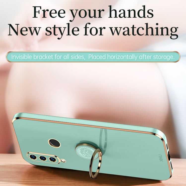 For Huawei P30 Lite XINLI Straight Edge 6D Electroplate TPU Phone Case with Ring Holder(Black) - Huawei Cases by XINLI | Online Shopping South Africa | PMC TechLife | Buy Now Pay Later Mobicred