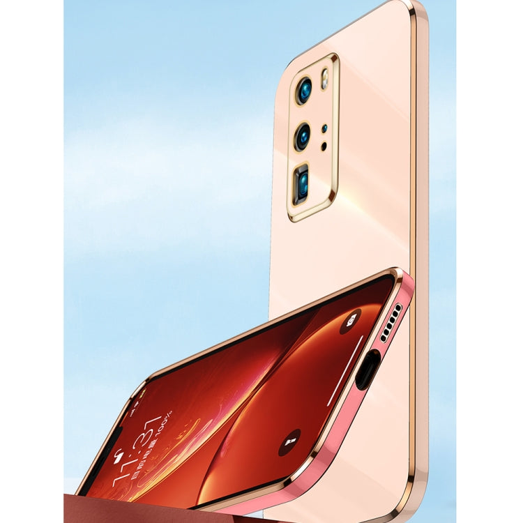 For Huawei P40 Pro XINLI Straight Edge 6D Electroplate TPU Phone Case with Ring Holder(Black) - Huawei Cases by XINLI | Online Shopping South Africa | PMC TechLife | Buy Now Pay Later Mobicred