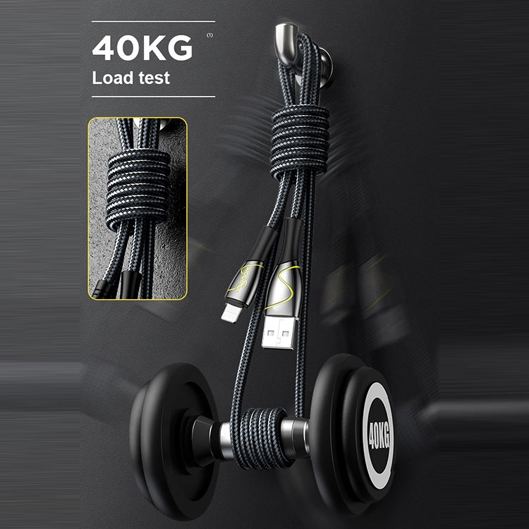 JOYROOM S-2030K6 Mermaid Series 2.4A USB to 8 Pin Fishing Net Weaving Data Cable, Length: 2m(Black) - Normal Style Cable by JOYROOM | Online Shopping South Africa | PMC Jewellery