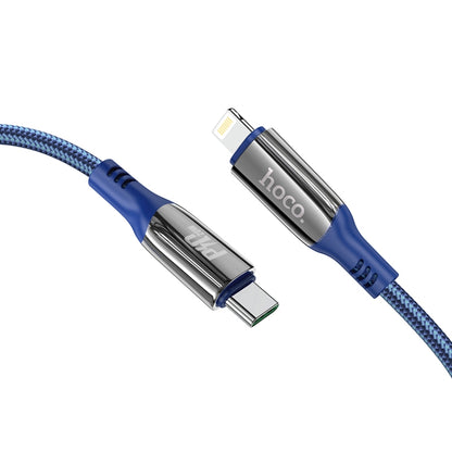 hoco S51 8 Pin PD Digital Display Charging Data Cable, Length: 1.2m(Blue) - Normal Style Cable by hoco | Online Shopping South Africa | PMC Jewellery