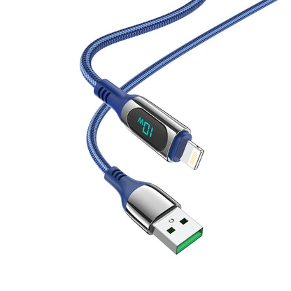 hoco S51 8 Pin Digital Display Charging Data Cable, Length: 1.2m(Blue) - Normal Style Cable by hoco | Online Shopping South Africa | PMC Jewellery