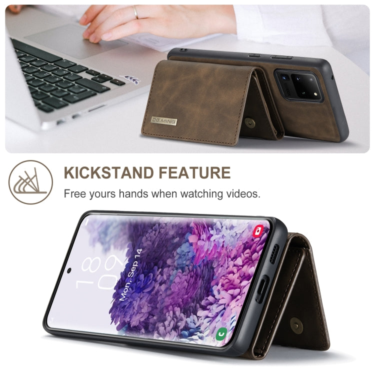 For Samsung Galaxy S20 Ultra DG.MING M1 Series 3-Fold Multi Card Wallet  Back Cover Shockproof Case with Holder Function(Coffee) - Galaxy Phone Cases by DG.MING | Online Shopping South Africa | PMC TechLife | Buy Now Pay Later Mobicred