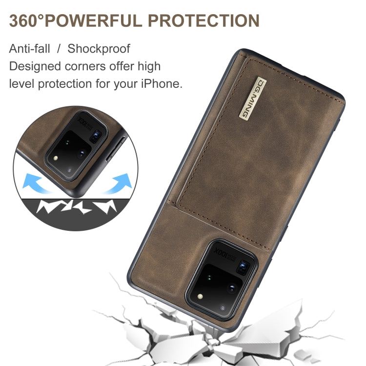 For Samsung Galaxy S20 Ultra DG.MING M1 Series 3-Fold Multi Card Wallet  Back Cover Shockproof Case with Holder Function(Coffee) - Galaxy Phone Cases by DG.MING | Online Shopping South Africa | PMC TechLife | Buy Now Pay Later Mobicred
