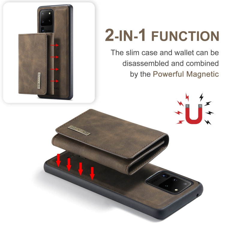 For Samsung Galaxy S20 Ultra DG.MING M1 Series 3-Fold Multi Card Wallet  Back Cover Shockproof Case with Holder Function(Coffee) - Galaxy Phone Cases by DG.MING | Online Shopping South Africa | PMC TechLife | Buy Now Pay Later Mobicred