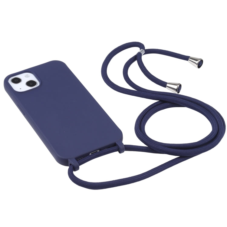 For iPhone 13 Pro Max Candy Colors TPU Protective Case with Lanyard (Dark Blue) - free shipping - PMC TechLife - Order now!