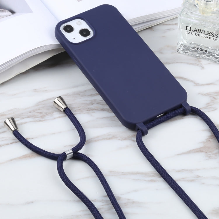 For iPhone 13 Pro Max Candy Colors TPU Protective Case with Lanyard (Dark Blue) - free shipping - PMC TechLife - Order now!