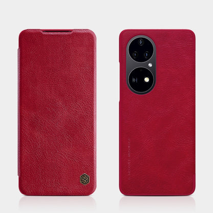 For Huawei P50 Pro NILLKIN QIN Series Crazy Horse Texture Horizontal Flip Leather Case with Card Slot(Red) - Huawei Cases by NILLKIN | Online Shopping South Africa | PMC Jewellery