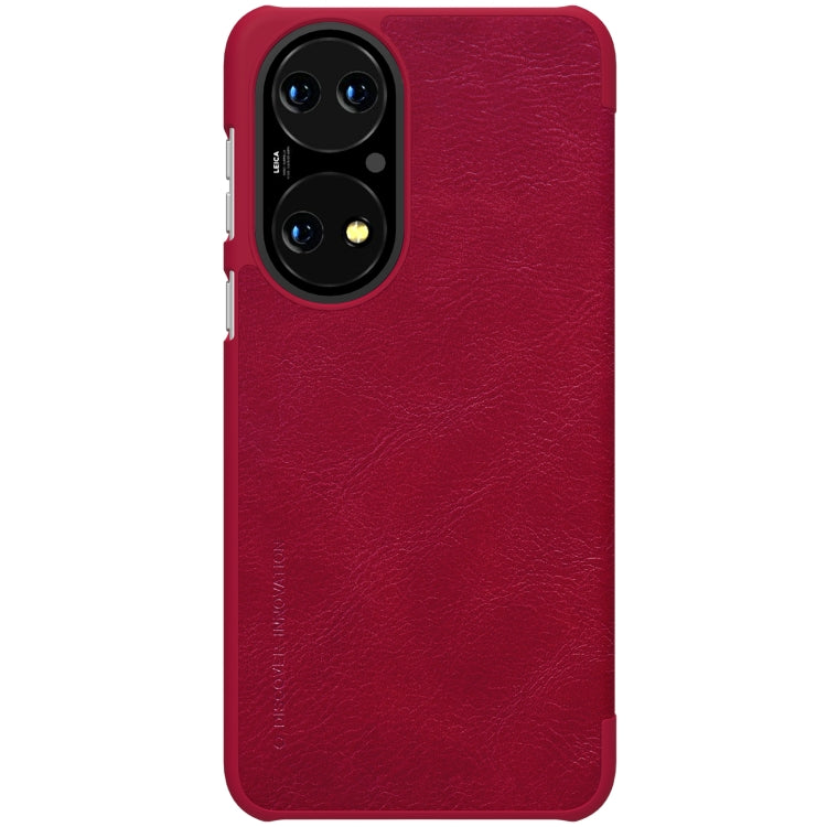 For Huawei P50 NILLKIN QIN Series Crazy Horse Texture Horizontal Flip Leather Case with Card Slot(Red) - Huawei Cases by NILLKIN | Online Shopping South Africa | PMC Jewellery