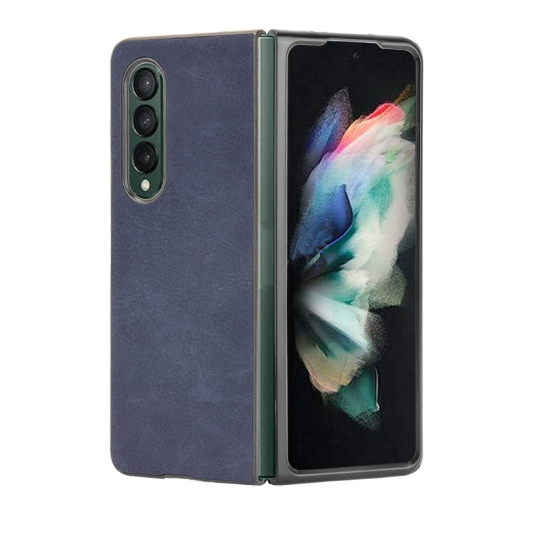 For Samsung Galaxy Z Fold3 5G Shockproof Sheep Skin PC + PU + TPU Case(Blue) - free shipping - PMC TechLife - Order now!