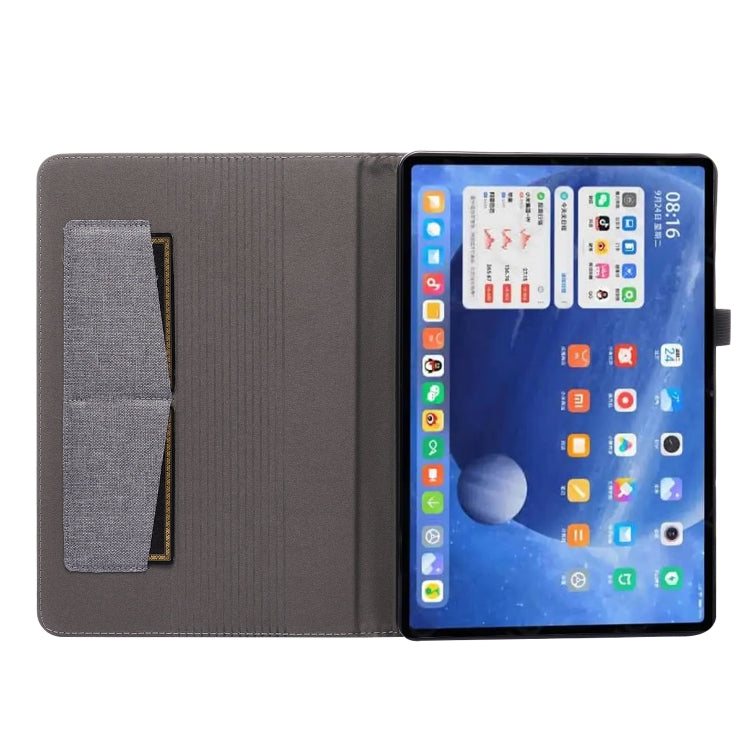 For Xiaomi Pad 5 / 5 Pro Horizontal Flip TPU + Fabric PU Leather Protective Case with Name Card Clip(Grey) - free shipping - PMC TechLife - Order now!