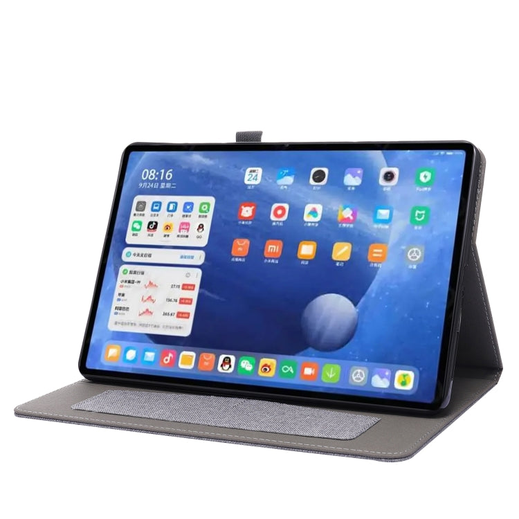 For Xiaomi Pad 5 / 5 Pro Horizontal Flip TPU + Fabric PU Leather Protective Case with Name Card Clip(Grey) - free shipping - PMC TechLife - Order now!