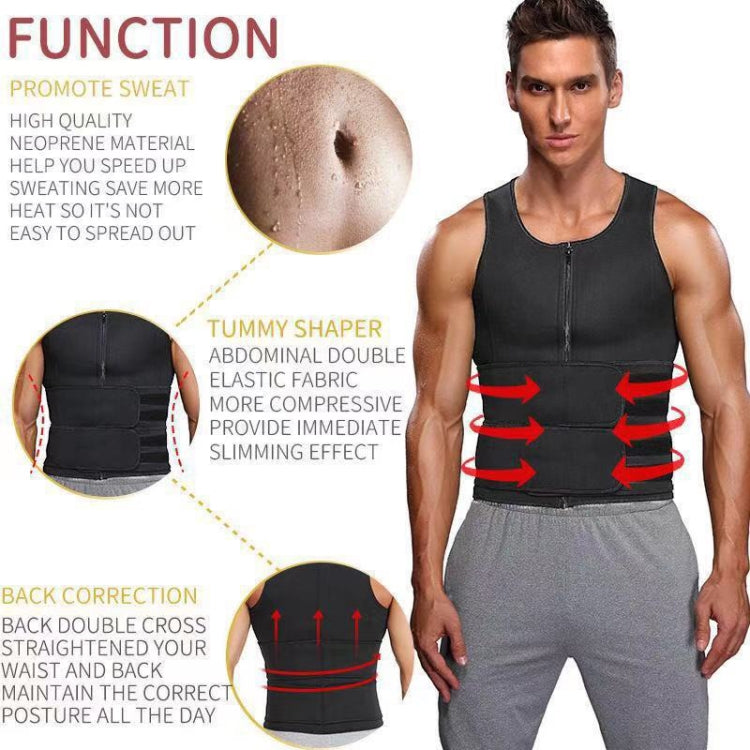 Neoprene Men Sport Body Shapers Vest Waist Body Shaping Corset, Size:L(Grey) -  by PMC Jewellery | Online Shopping South Africa | PMC Jewellery