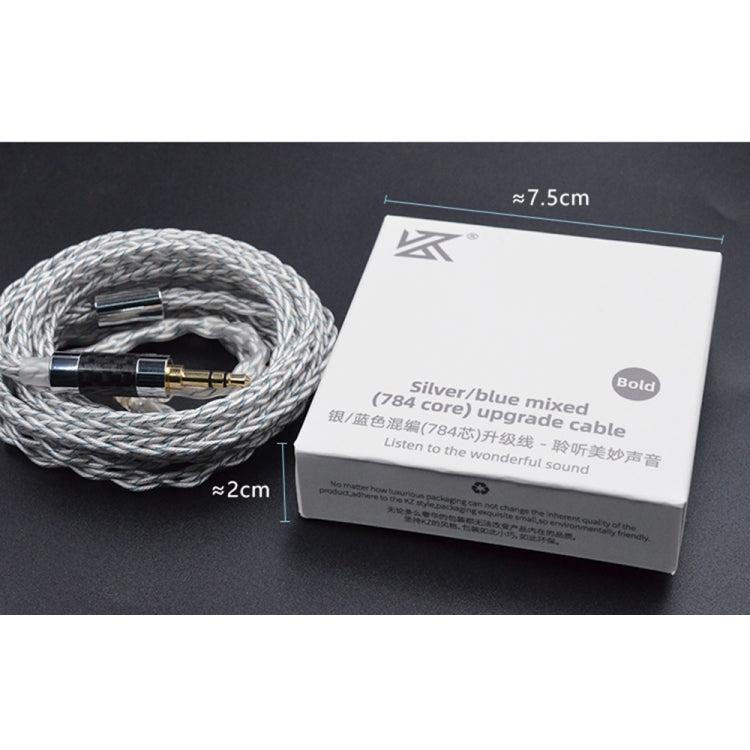 KZ 3.5mm Plug 784-core Blue Silver Mixed Braided Silver-plated Earphone Upgrade Cable For KZ ZS10 Pro / DQ6 / ASX, Cable Length: 1.2m(C Style) - Cable & Splitter by KZ | Online Shopping South Africa | PMC Jewellery