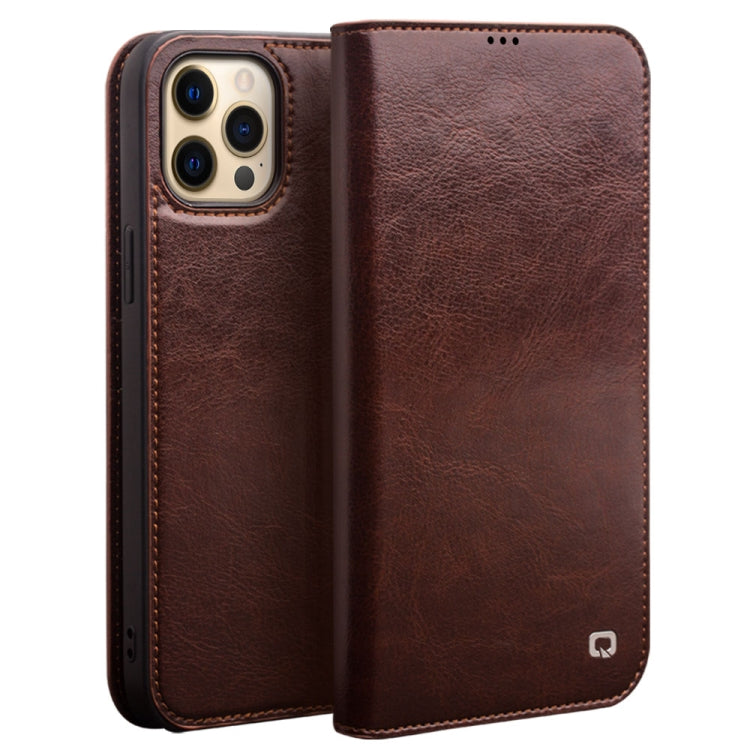 For iPhone 13 Pro Max QIALINO Horizontal Flip Leather Case with Holder & Card Slots & Wallet (Brown) - iPhone 13 Pro Max Cases by QIALINO | Online Shopping South Africa | PMC Jewellery | Buy Now Pay Later Mobicred