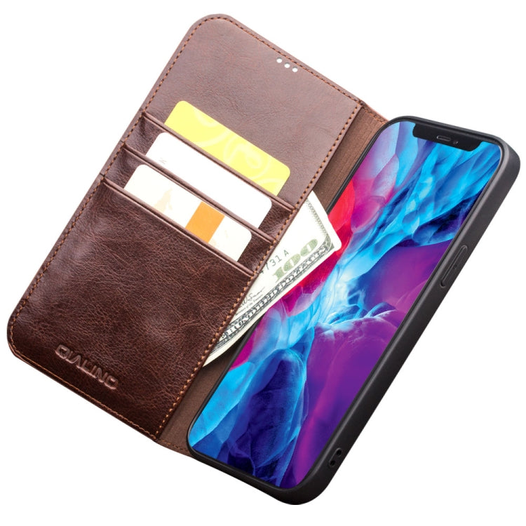 For iPhone 13 Pro Max QIALINO Horizontal Flip Leather Case with Holder & Card Slots & Wallet (Brown) - iPhone 13 Pro Max Cases by QIALINO | Online Shopping South Africa | PMC Jewellery | Buy Now Pay Later Mobicred