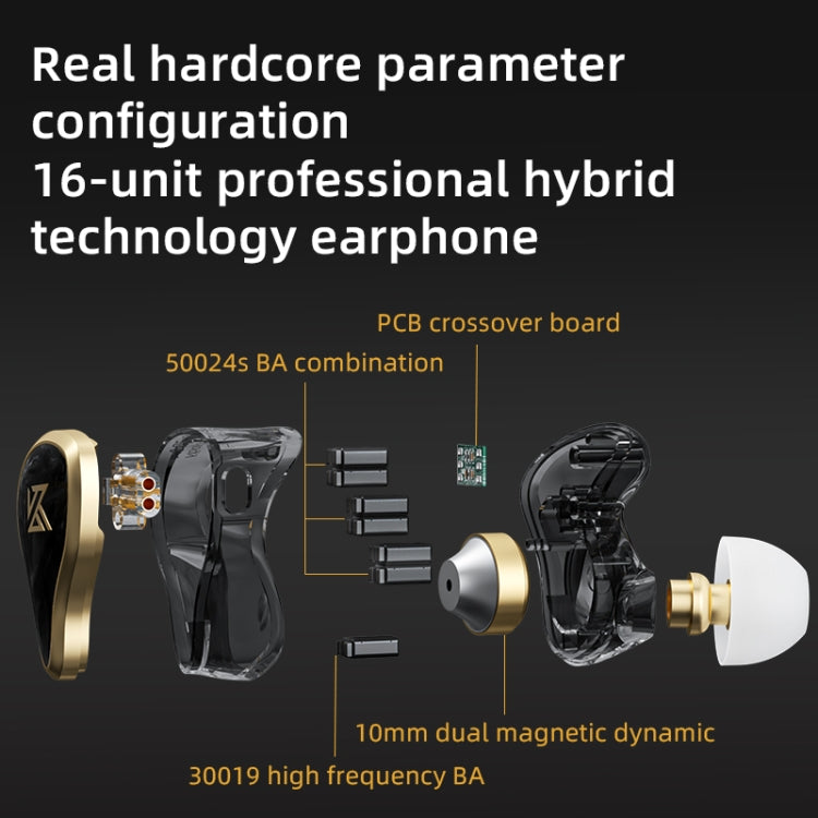 KZ ZAS 16-unit Ring Iron In-ear Wired Earphone, Standard Version(Black) - free shipping - PMC TechLife - Order now!