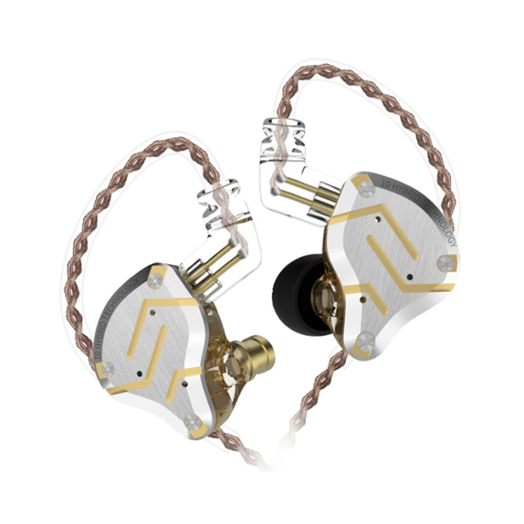 KZ ZS10 Pro 10-unit Ring Iron Gaming In-ear Wired Earphone, Standard Version(Glare Gold) - free shipping - PMC TechLife - Order now!