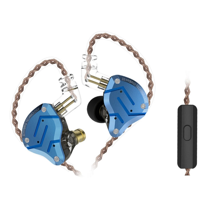 KZ ZS10 Pro 10-unit Ring Iron Gaming In-ear Wired Earphone, Mic Version(Diamond Blue) - free shipping - PMC TechLife - Order now!