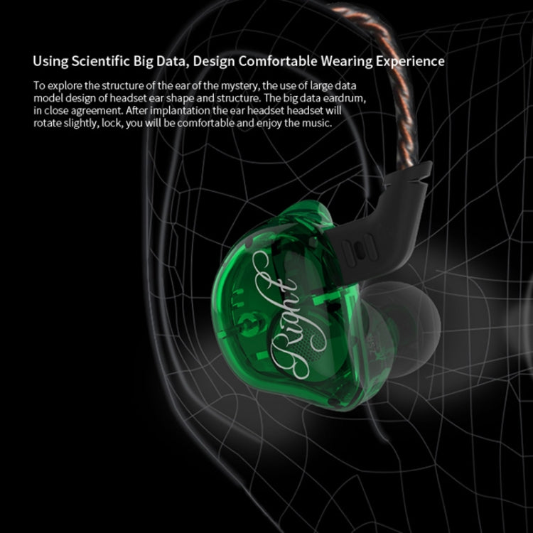 KZ ZSR 6-unit Ring Iron In-ear Wired Earphone, Standard Version(Green) - In Ear Wired Earphone by KZ | Online Shopping South Africa | PMC Jewellery