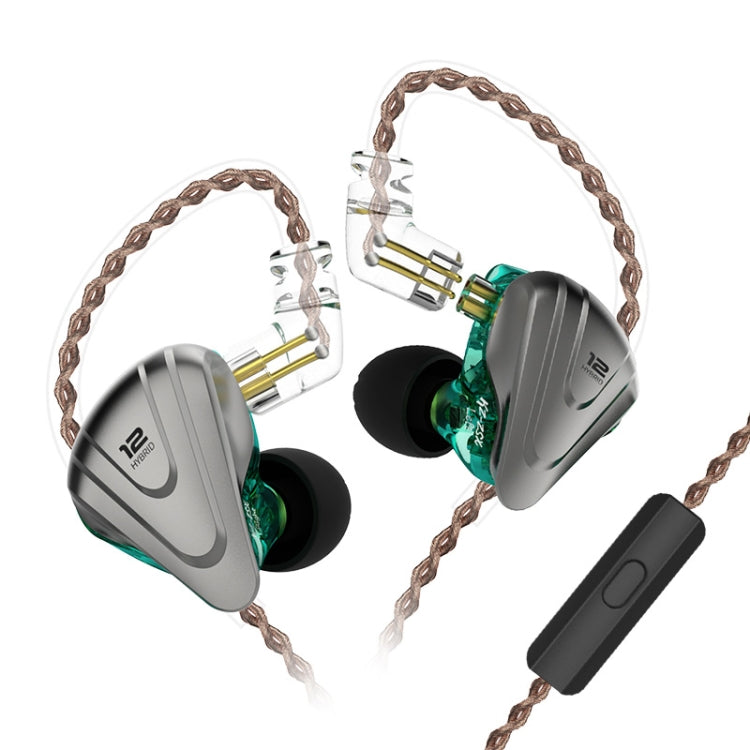 KZ ZSX 12-unit Ring Iron Metal Gaming In-ear Wired Earphone, Mic Version(Cyan) - free shipping - PMC TechLife - Order now!