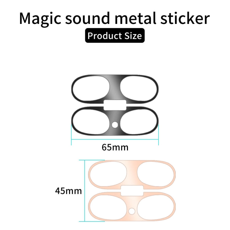 For Beats Studio Buds Wireless Bluetooth Earphone Magic Sound Metal Protective Sticker(Gold) - Protective Sticker by PMC Jewellery | Online Shopping South Africa | PMC Jewellery