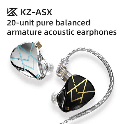 KZ ASX 20-unit Balance Armature Monitor HiFi In-Ear Wired Earphone With Mic(Silver) - In Ear Wired Earphone by KZ | Online Shopping South Africa | PMC Jewellery