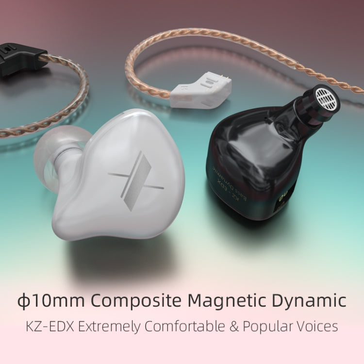 KZ EDX Dynamic Monitor HiFi In-Ear Wired Earphone With Mic(White) - In Ear Wired Earphone by KZ | Online Shopping South Africa | PMC Jewellery