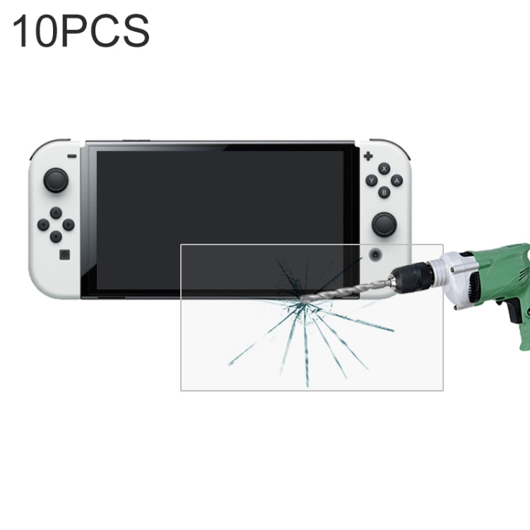 For Nintendo Switch OLED 10 PCS 0.26mm 9H 2.5D Tempered Glass Film - Tempered Glass by PMC TechLife | Online Shopping South Africa | PMC TechLife