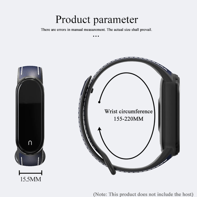 For Xiaomi Mi Band 5/6/7 MIJOBS TPU + Leather Watch Band(Blue+Orange) - Watch Bands by MIJOBS | Online Shopping South Africa | PMC TechLife | Buy Now Pay Later Mobicred