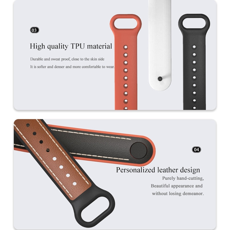 For Xiaomi Mi Band 5/6/7 MIJOBS TPU + Leather Watch Band(Blue+Black) - Watch Bands by MIJOBS | Online Shopping South Africa | PMC TechLife | Buy Now Pay Later Mobicred