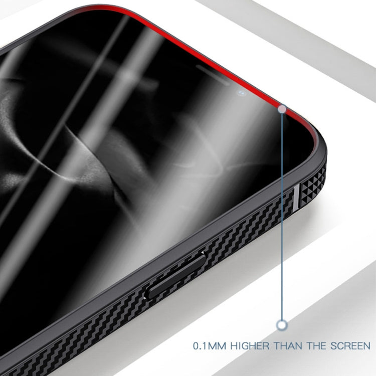 For iPhone 13 Pro Max MG Series Carbon Fiber TPU + Clear PC Four-corner Airbag Shockproof Case (Red) - free shipping - PMC TechLife - Order now!