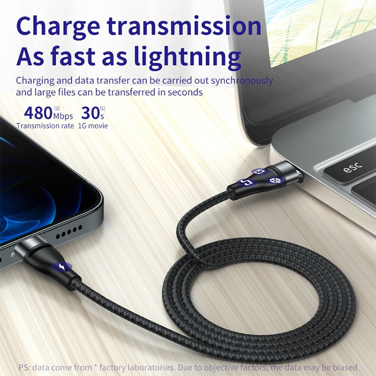 ADC-003 USB-C / Type-C to 8 Pin PD Fast Charging Weave Data Cable for iPhone, iPad, Length:1m(Black) - Normal Style Cable by PMC TechLife | Online Shopping South Africa | PMC TechLife
