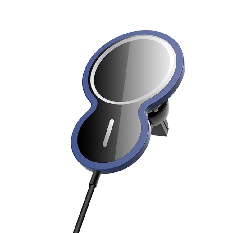W34 Inverted Gourd-shaped Magnetic Car Wireless Charger Mobile Phone Holder(Blue) - Wireless Charger Holders by PMC TechLife | Online Shopping South Africa | PMC TechLife