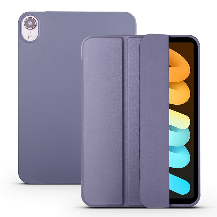 For iPad mini 6 / mini 2024 Honeycomb TPU Leather Tablet Case with 3-Folding Holder(Lavender Gray) - iPad mini 6 Cases by PMC Jewellery | Online Shopping South Africa | PMC Jewellery | Buy Now Pay Later Mobicred